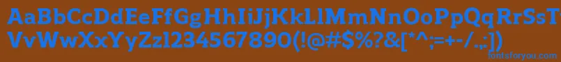 フォントReganslabExtrabold – 茶色の背景に青い文字