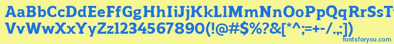 ReganslabExtrabold Font – Blue Fonts on Yellow Background