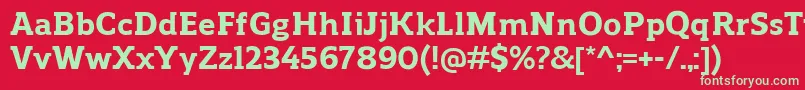 フォントReganslabExtrabold – 赤い背景に緑の文字