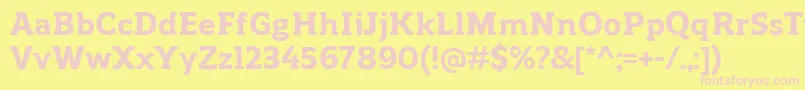 ReganslabExtrabold Font – Pink Fonts on Yellow Background