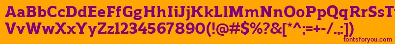 ReganslabExtrabold Font – Purple Fonts on Orange Background