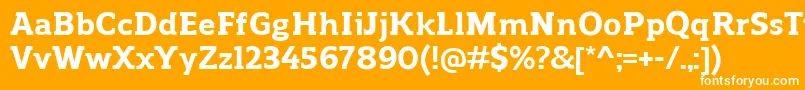 Czcionka ReganslabExtrabold – białe czcionki na pomarańczowym tle