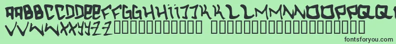 フォントHc – 緑の背景に黒い文字