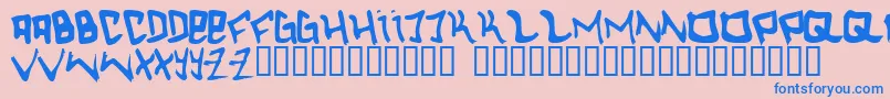 フォントHc – ピンクの背景に青い文字