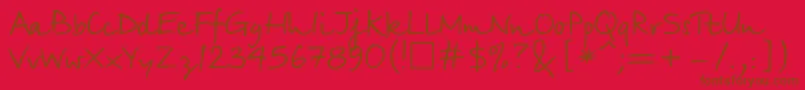 BirchC-Schriftart – Braune Schriften auf rotem Hintergrund