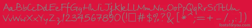 BirchC-Schriftart – Graue Schriften auf rotem Hintergrund