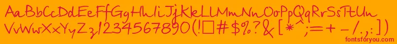 BirchC Font – Red Fonts on Orange Background