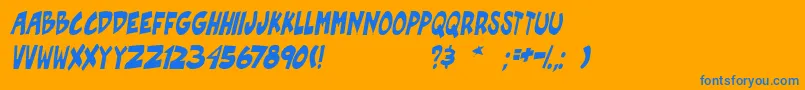 PgRoofRunnersActiveIt Font – Blue Fonts on Orange Background