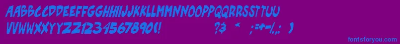 PgRoofRunnersActiveIt Font – Blue Fonts on Purple Background