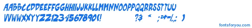 PgRoofRunnersActiveIt Font – Blue Fonts on White Background