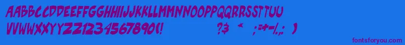 PgRoofRunnersActiveIt Font – Purple Fonts on Blue Background