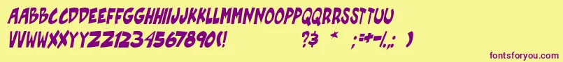 PgRoofRunnersActiveIt Font – Purple Fonts on Yellow Background