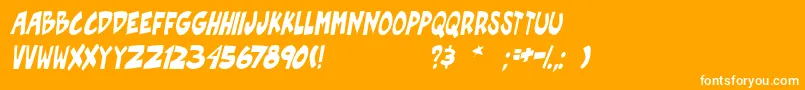 Шрифт PgRoofRunnersActiveIt – белые шрифты на оранжевом фоне