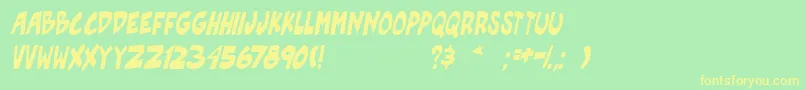 PgRoofRunnersActiveIt Font – Yellow Fonts on Green Background