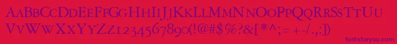 GaramondrepriseosscapssskRegular Font – Purple Fonts on Red Background