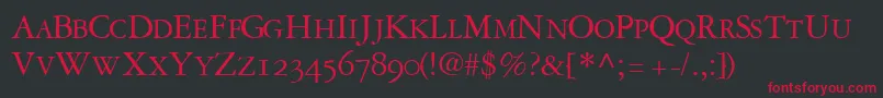 GaramondrepriseosscapssskRegular Font – Red Fonts on Black Background