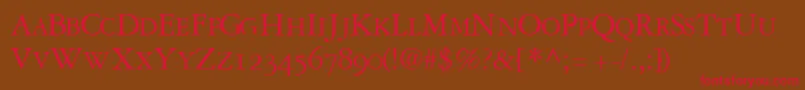 GaramondrepriseosscapssskRegular Font – Red Fonts on Brown Background