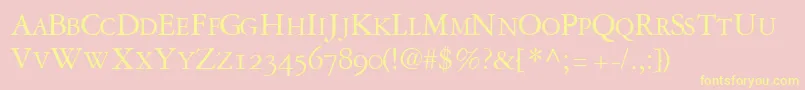 GaramondrepriseosscapssskRegular Font – Yellow Fonts on Pink Background