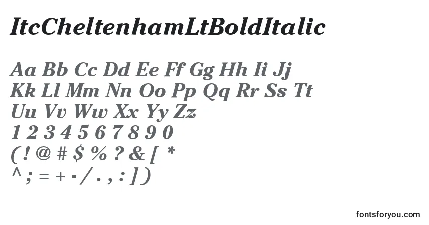 Fuente ItcCheltenhamLtBoldItalic - alfabeto, números, caracteres especiales