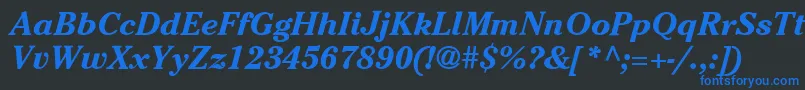 ItcCheltenhamLtBoldItalic Font – Blue Fonts on Black Background