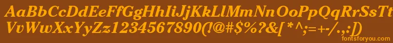 ItcCheltenhamLtBoldItalic Font – Orange Fonts on Brown Background