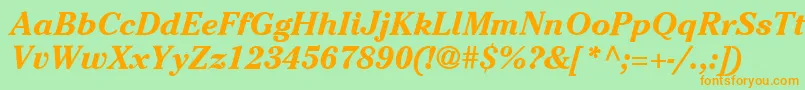 ItcCheltenhamLtBoldItalic Font – Orange Fonts on Green Background