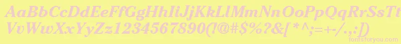 ItcCheltenhamLtBoldItalic Font – Pink Fonts on Yellow Background