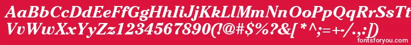 ItcCheltenhamLtBoldItalic Font – White Fonts on Red Background