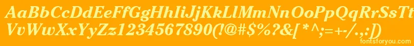 ItcCheltenhamLtBoldItalic Font – Yellow Fonts on Orange Background