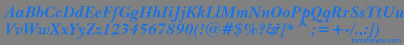 BaskervilleBoldItWin95bt Font – Blue Fonts on Gray Background