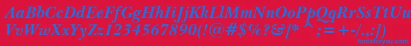 BaskervilleBoldItWin95bt Font – Blue Fonts on Red Background