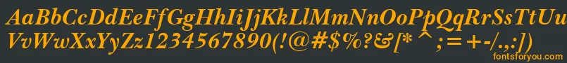 BaskervilleBoldItWin95bt Font – Orange Fonts on Black Background