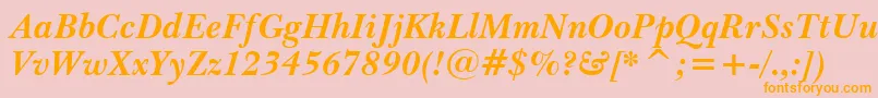 BaskervilleBoldItWin95bt Font – Orange Fonts on Pink Background