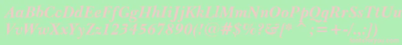 BaskervilleBoldItWin95bt Font – Pink Fonts on Green Background