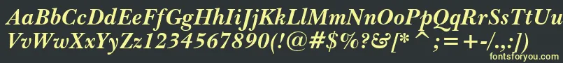 BaskervilleBoldItWin95bt Font – Yellow Fonts on Black Background
