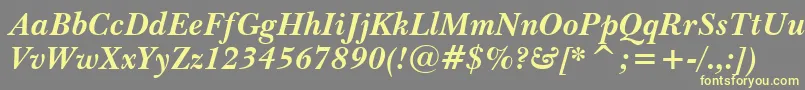 BaskervilleBoldItWin95bt Font – Yellow Fonts on Gray Background