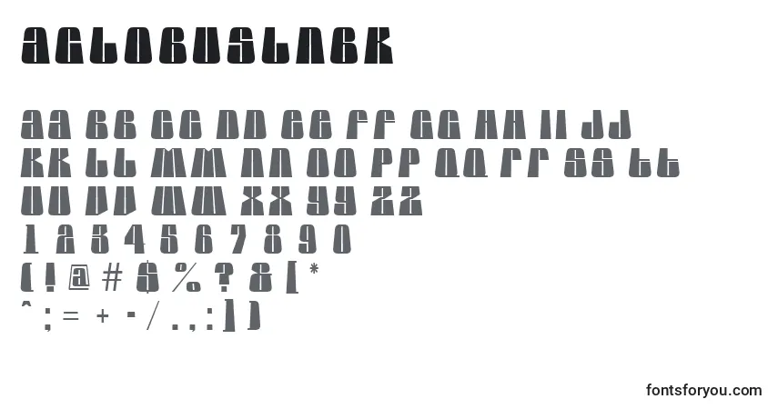 AGlobuslnbk-fontti – aakkoset, numerot, erikoismerkit