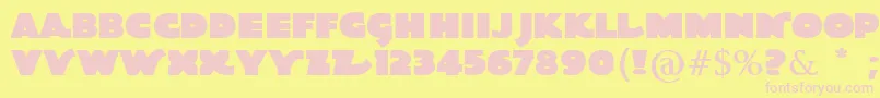QuotaBold Font – Pink Fonts on Yellow Background