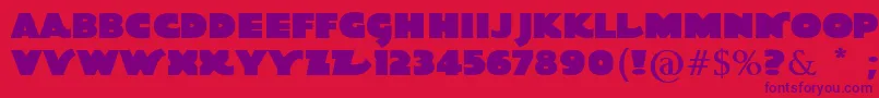 QuotaBold Font – Purple Fonts on Red Background