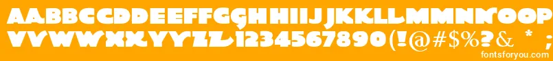 フォントQuotaBold – オレンジの背景に白い文字