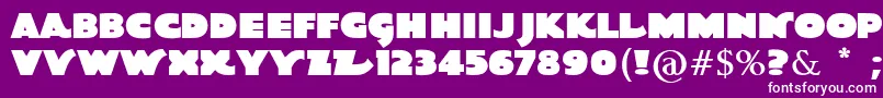 QuotaBold-fontti – valkoiset fontit violetilla taustalla