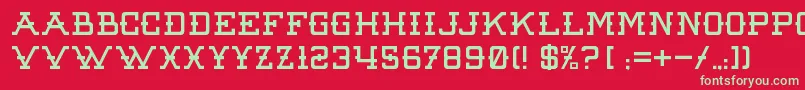 RawDenimAudacity Font – Green Fonts on Red Background