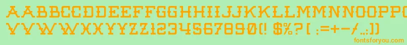 RawDenimAudacity Font – Orange Fonts on Green Background