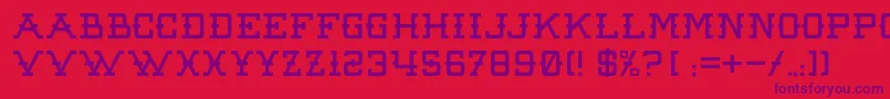 RawDenimAudacity Font – Purple Fonts on Red Background