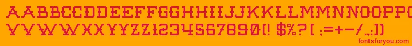 フォントRawDenimAudacity – オレンジの背景に赤い文字