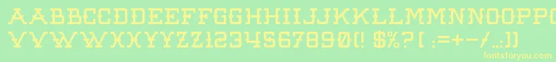 RawDenimAudacity Font – Yellow Fonts on Green Background