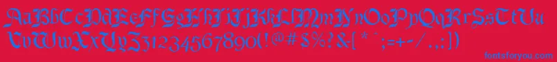 BenecryptineRegular Font – Blue Fonts on Red Background