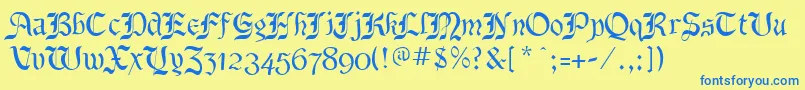 BenecryptineRegular Font – Blue Fonts on Yellow Background