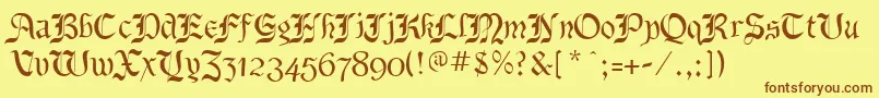 BenecryptineRegular Font – Brown Fonts on Yellow Background