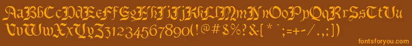 BenecryptineRegular Font – Orange Fonts on Brown Background